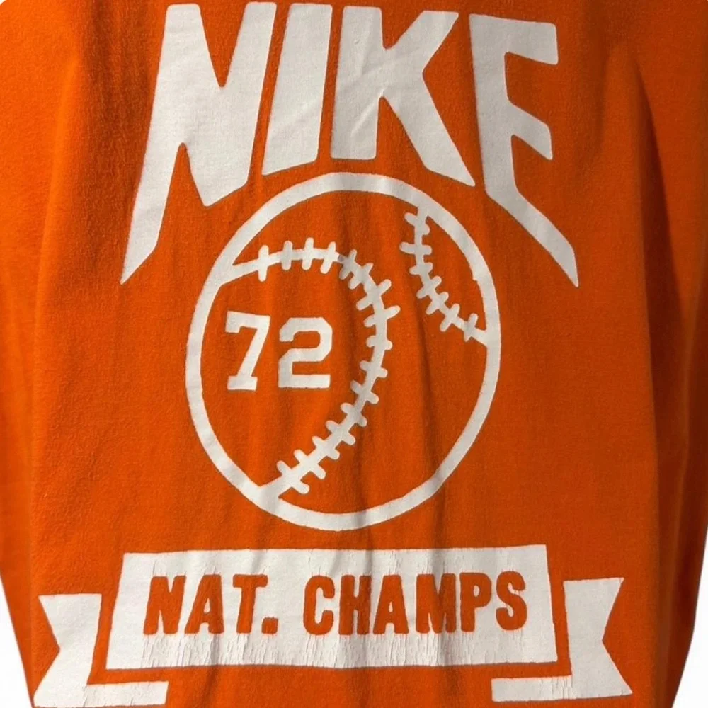 Y2K Nike Baseball Orange Graphic T-Shirt Size Men’s XL